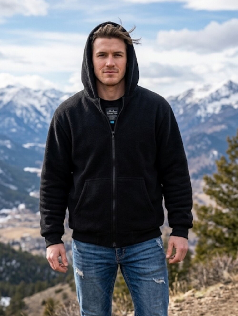 Sahara Club Hoodie Sz L Black